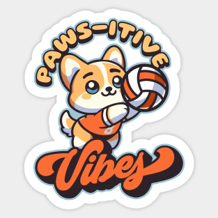 Volleyball Corgi | Paws-itive Vibes Sticker